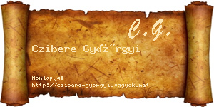 Czibere Györgyi névjegykártya